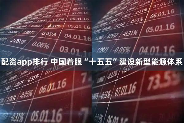 配资app排行 中国着眼“十五五”建设新型能源体系